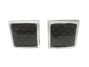 Black Carbon Fiber Design Cufflinks Cufflinks