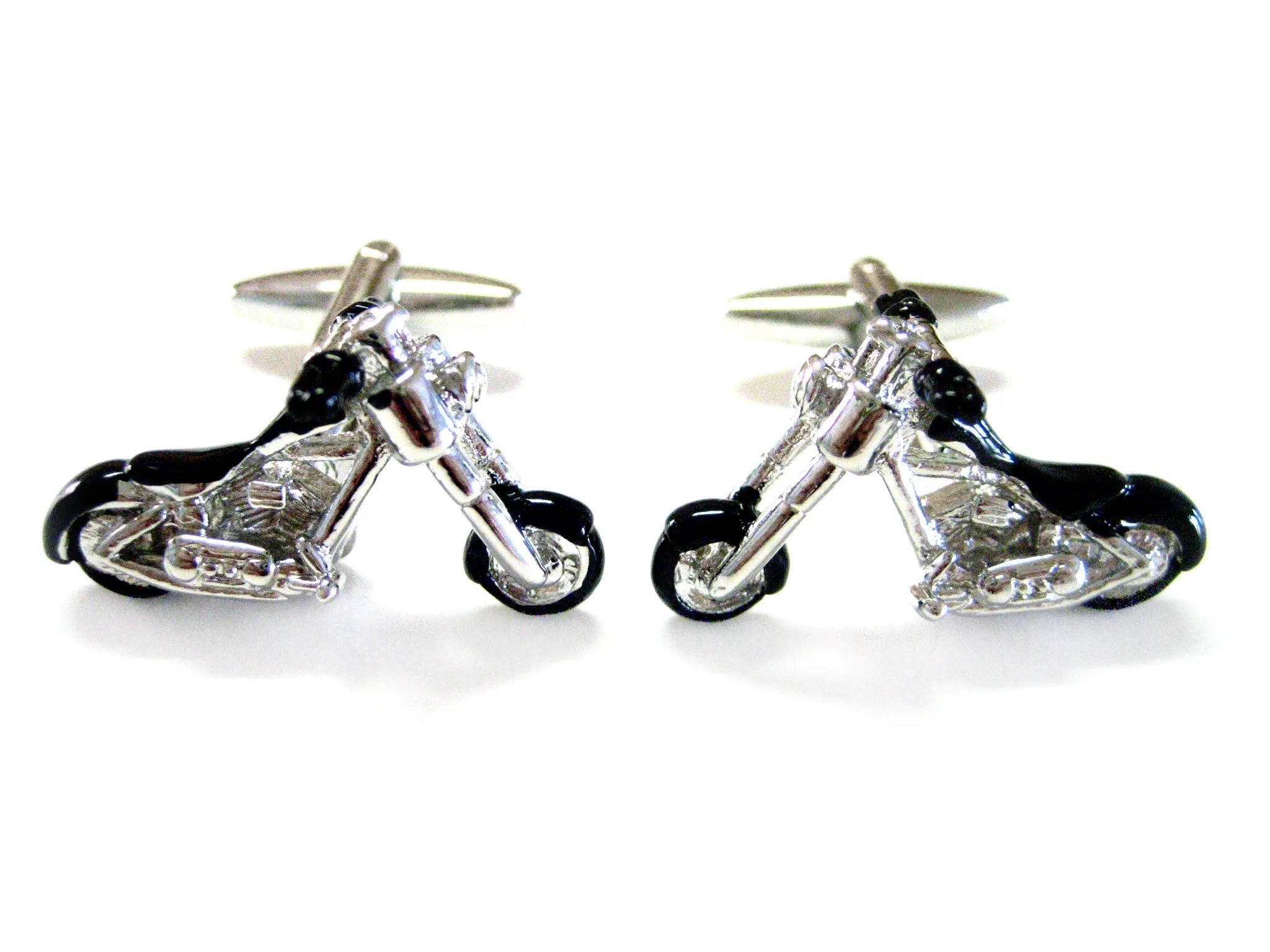 Black Chopper Bike Cufflinks