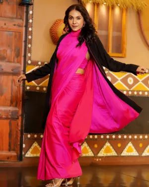 Black Jacket with Fuchsia Surprise