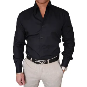 Black Pointed Solopezzo Dress Shirt