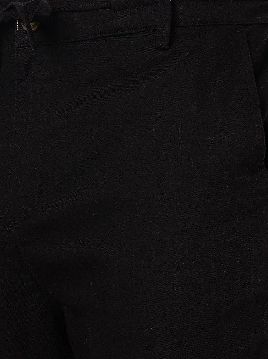 Black Solid Slim Fit Track Pant | JadeBlue
