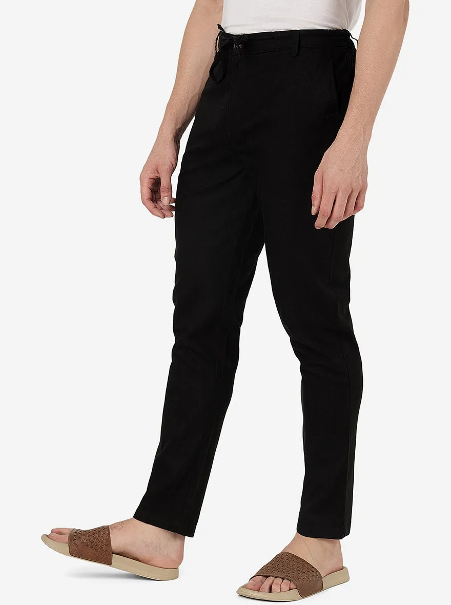 Black Solid Slim Fit Track Pant | JadeBlue