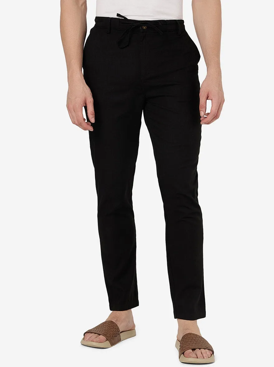 Black Solid Slim Fit Track Pant | JadeBlue