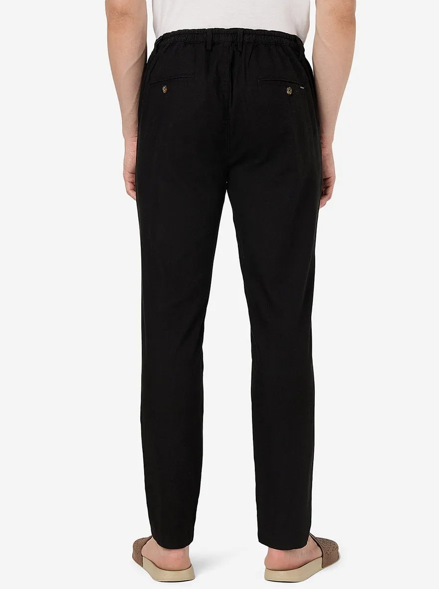 Black Solid Slim Fit Track Pant | JadeBlue