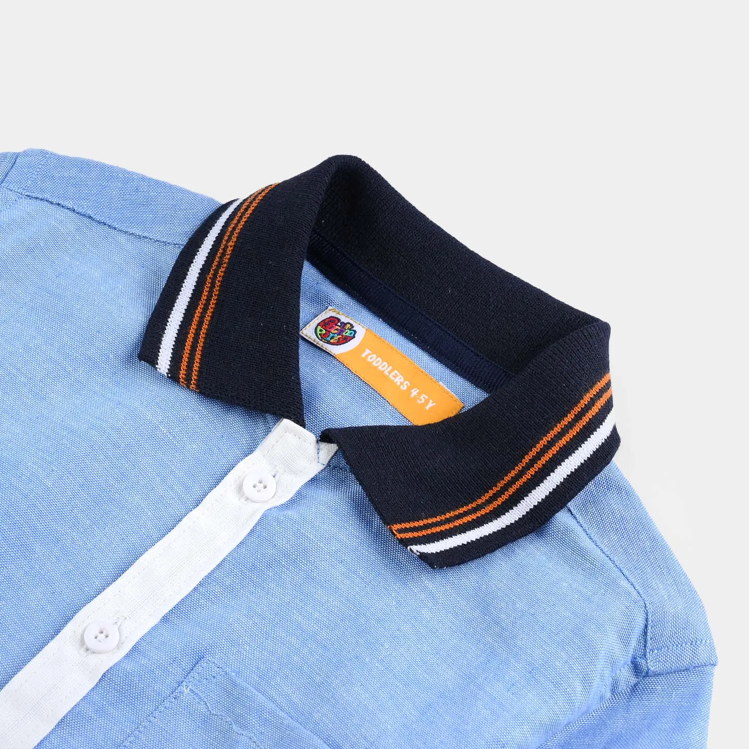 Boys Oxford Casual Shirt H/S (98)-White/Sky Blue