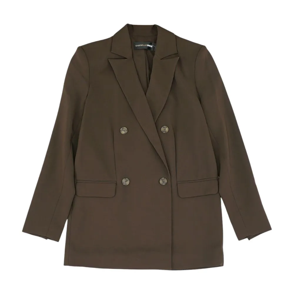 Brown Solid Blazer