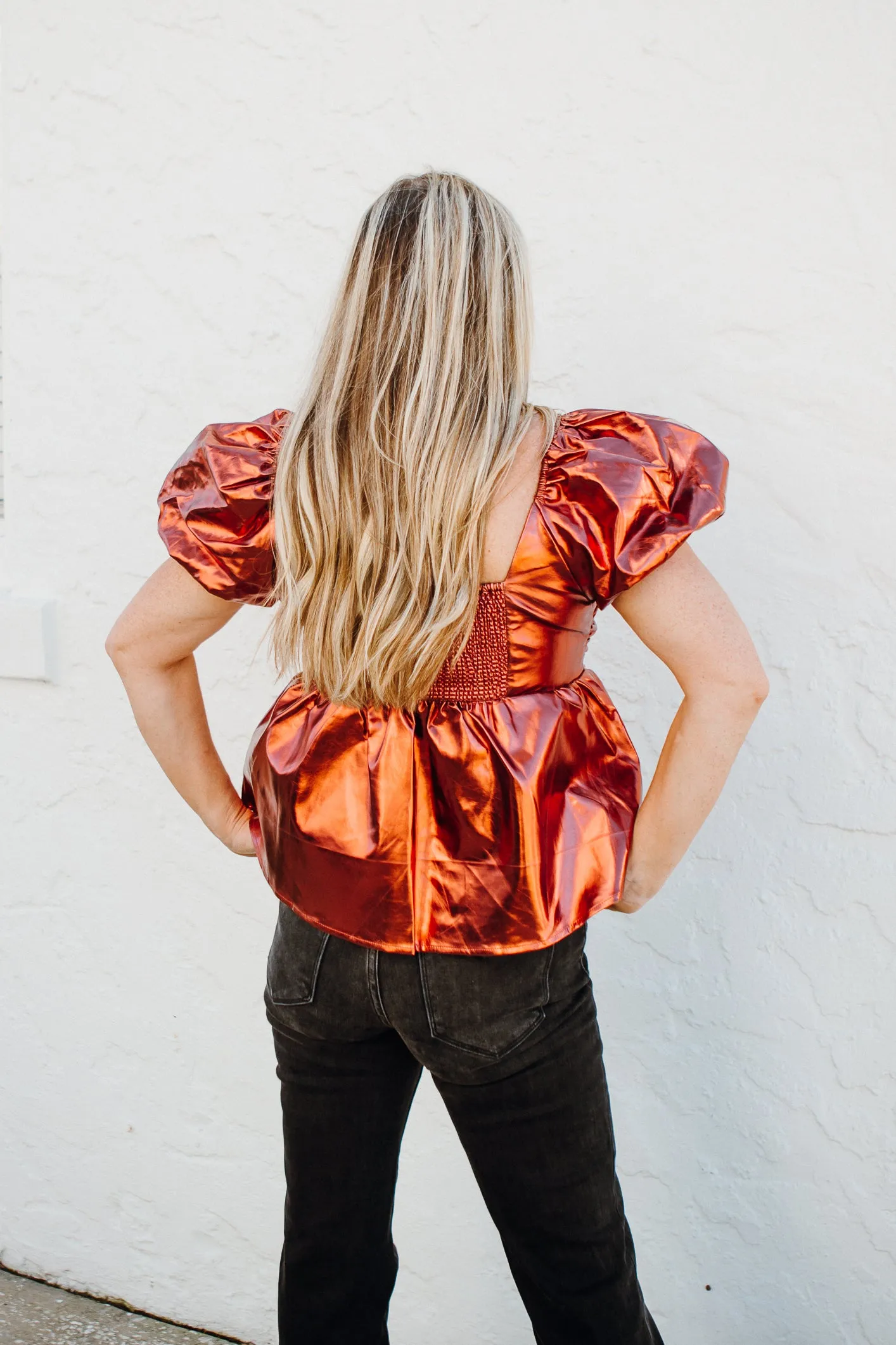 Buddy Love Houston Puff Sleeve Top - Bronze