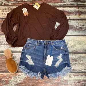 Burgundy Flare Sleeve Sweater