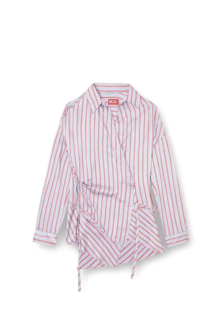 C-RAZY Asymmetrical Wrap Shirt | Violet / Pink