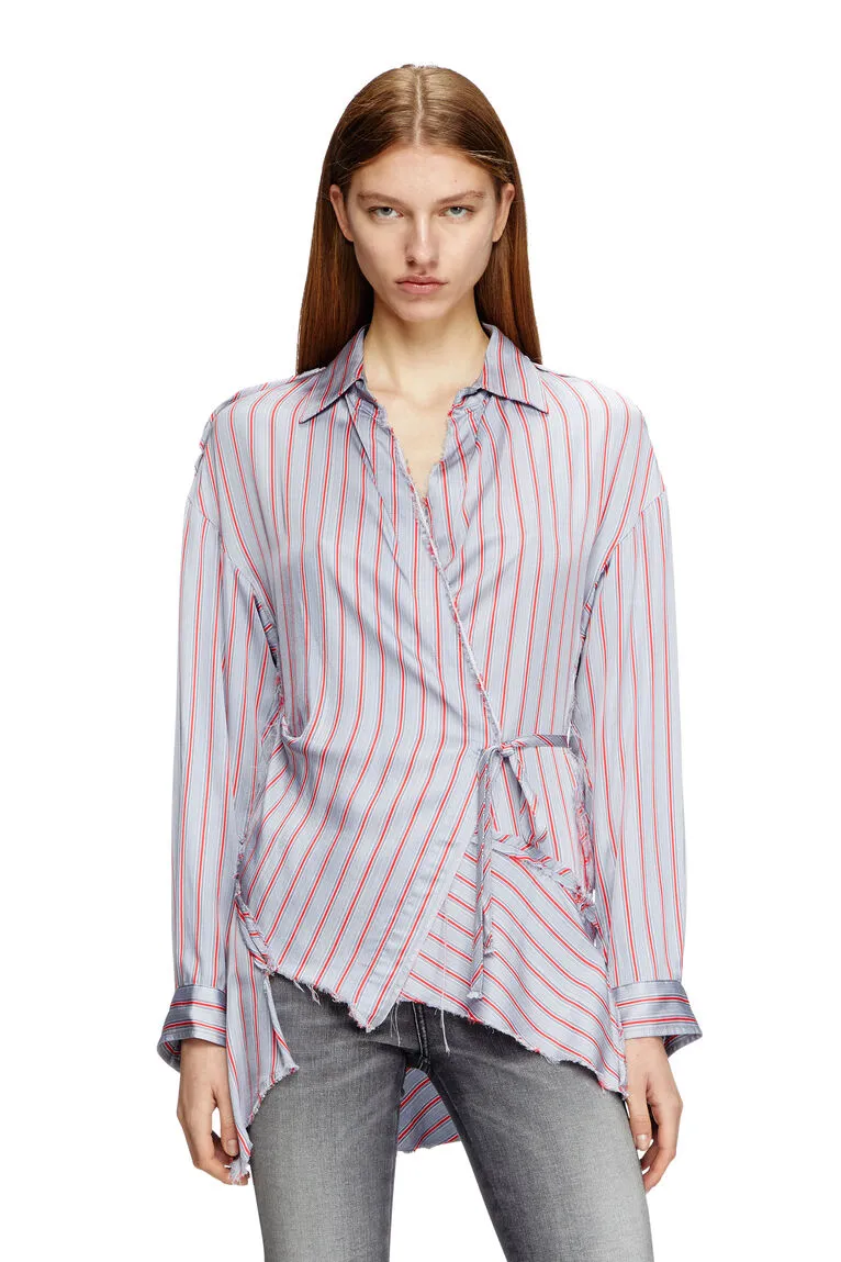 C-RAZY Asymmetrical Wrap Shirt | Violet / Pink
