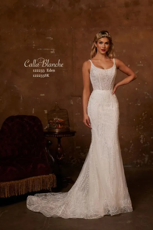 Calla Blanche Size 12 122233 Eden Ivory/Ivory Gown