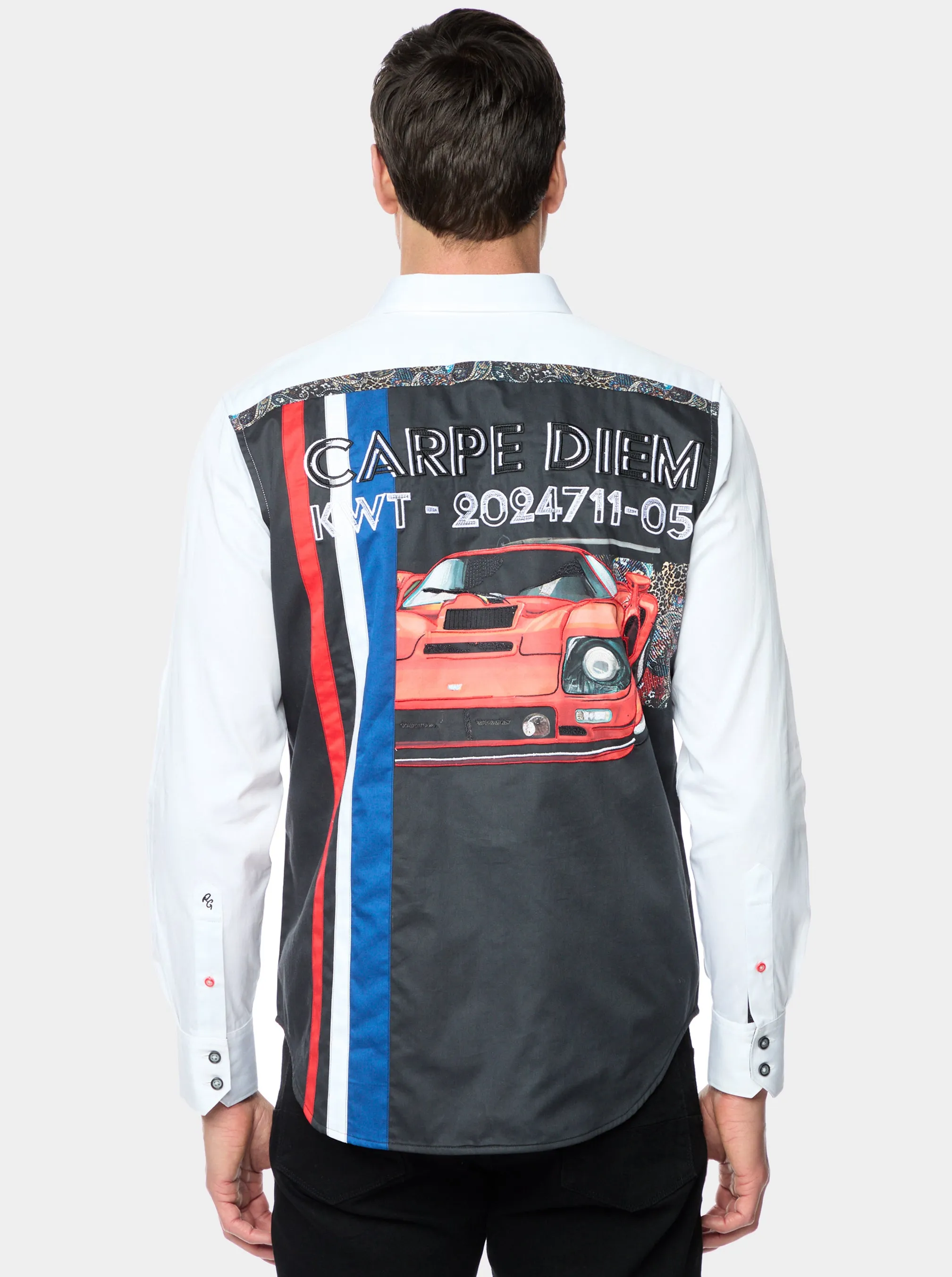 CARPE DIEM LONG SLEEVE BUTTON DOWN SHIRT