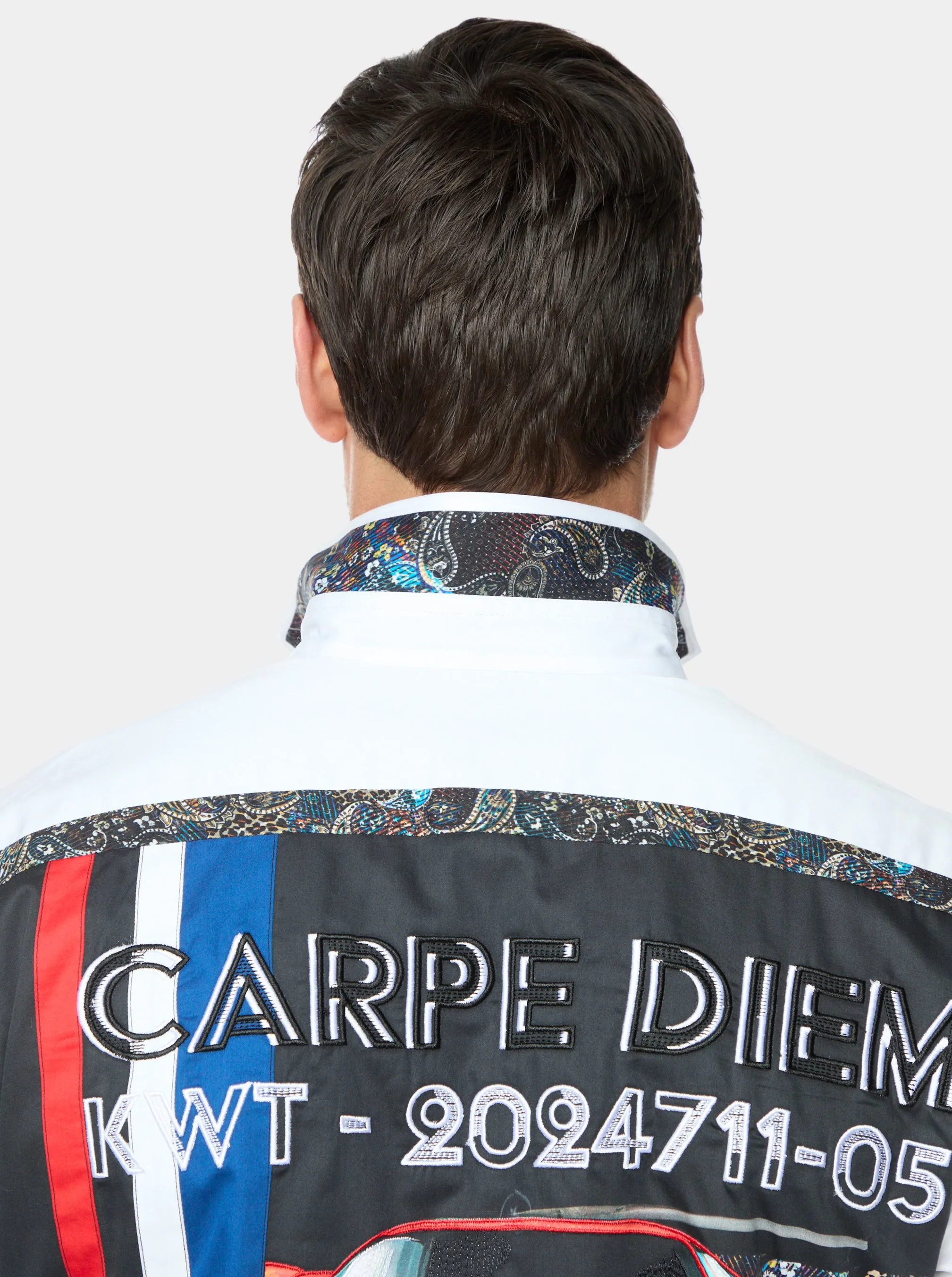 CARPE DIEM LONG SLEEVE BUTTON DOWN SHIRT