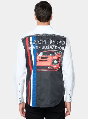 CARPE DIEM LONG SLEEVE BUTTON DOWN SHIRT
