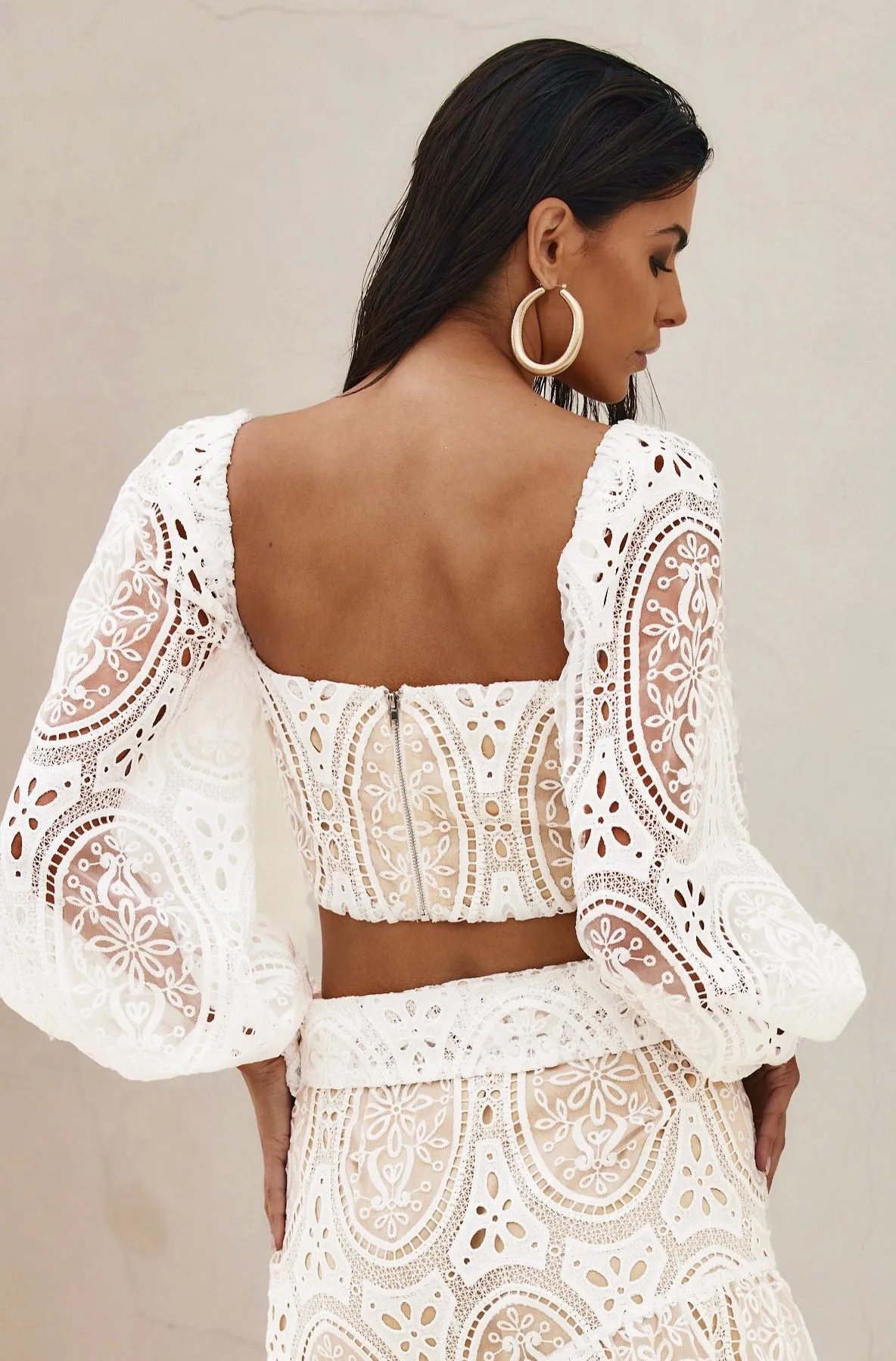 Cecilia Eyelet Puff Sleeve Top