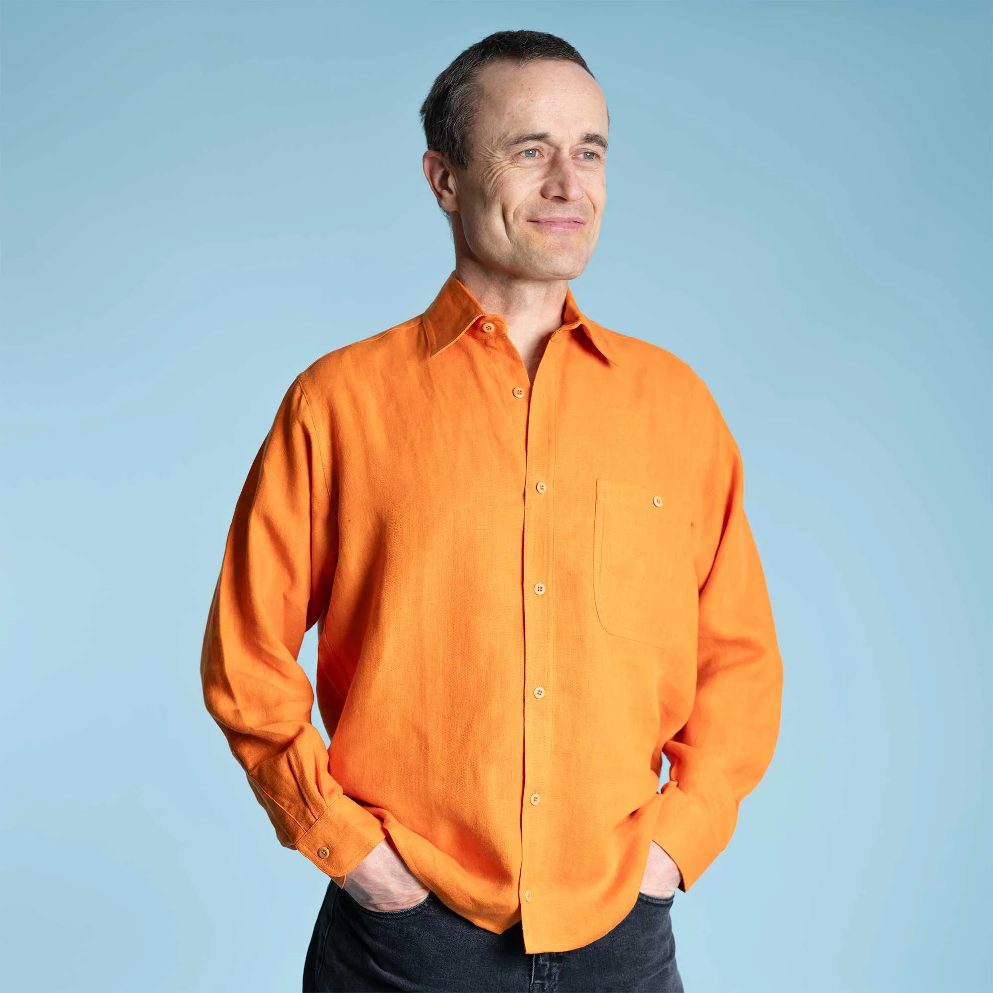CHANCE 100% Organic Hemp Long-Sleeve Oxford Shirt (No Pocket; Plastic-Free Nut Buttons) (Closeout - Final Sale)