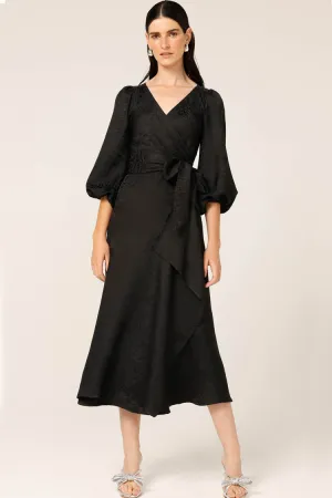 Chateau Wrap Dress in Black
