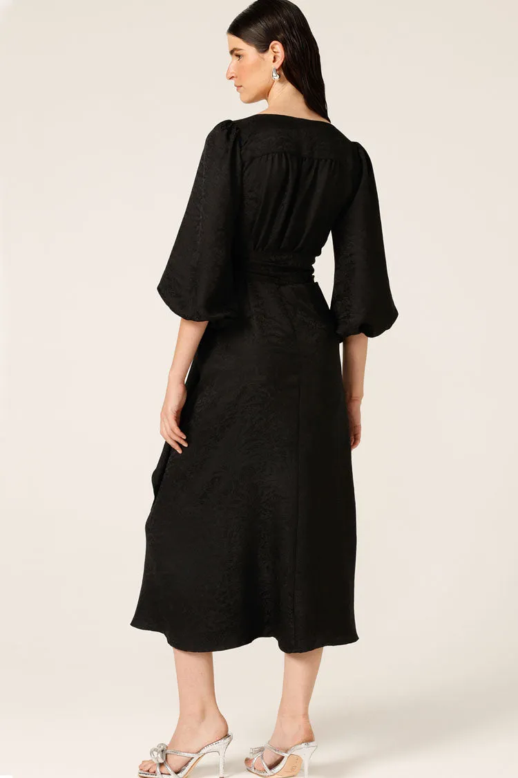 Chateau Wrap Dress in Black