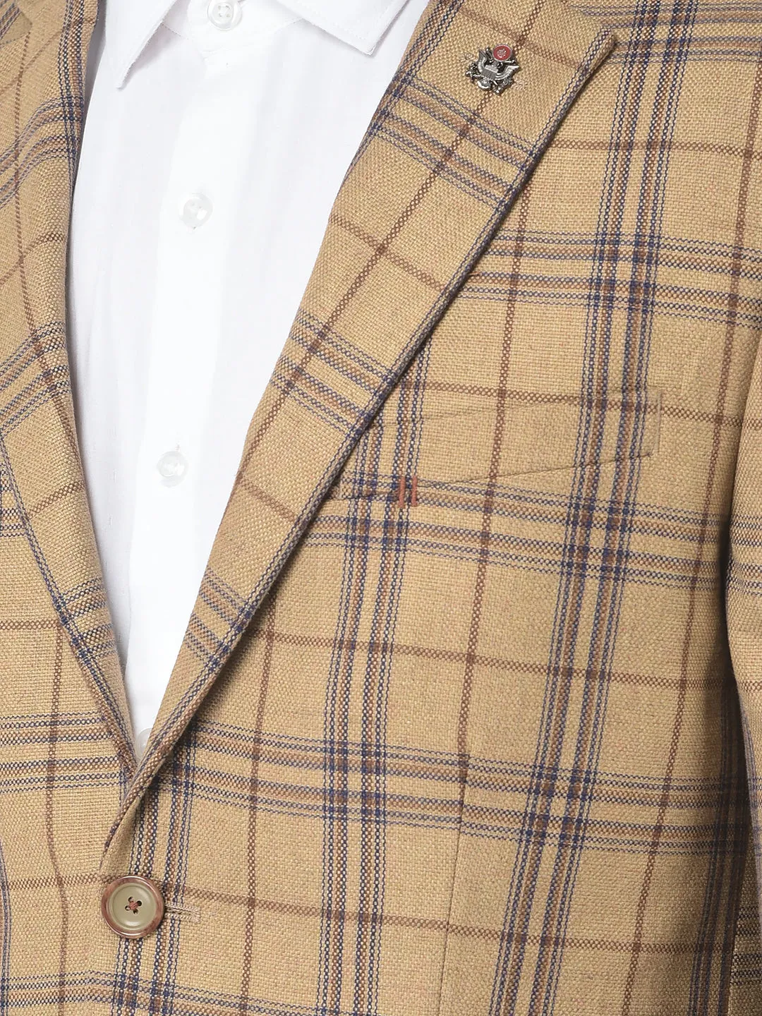 Checked Khaki Blazer