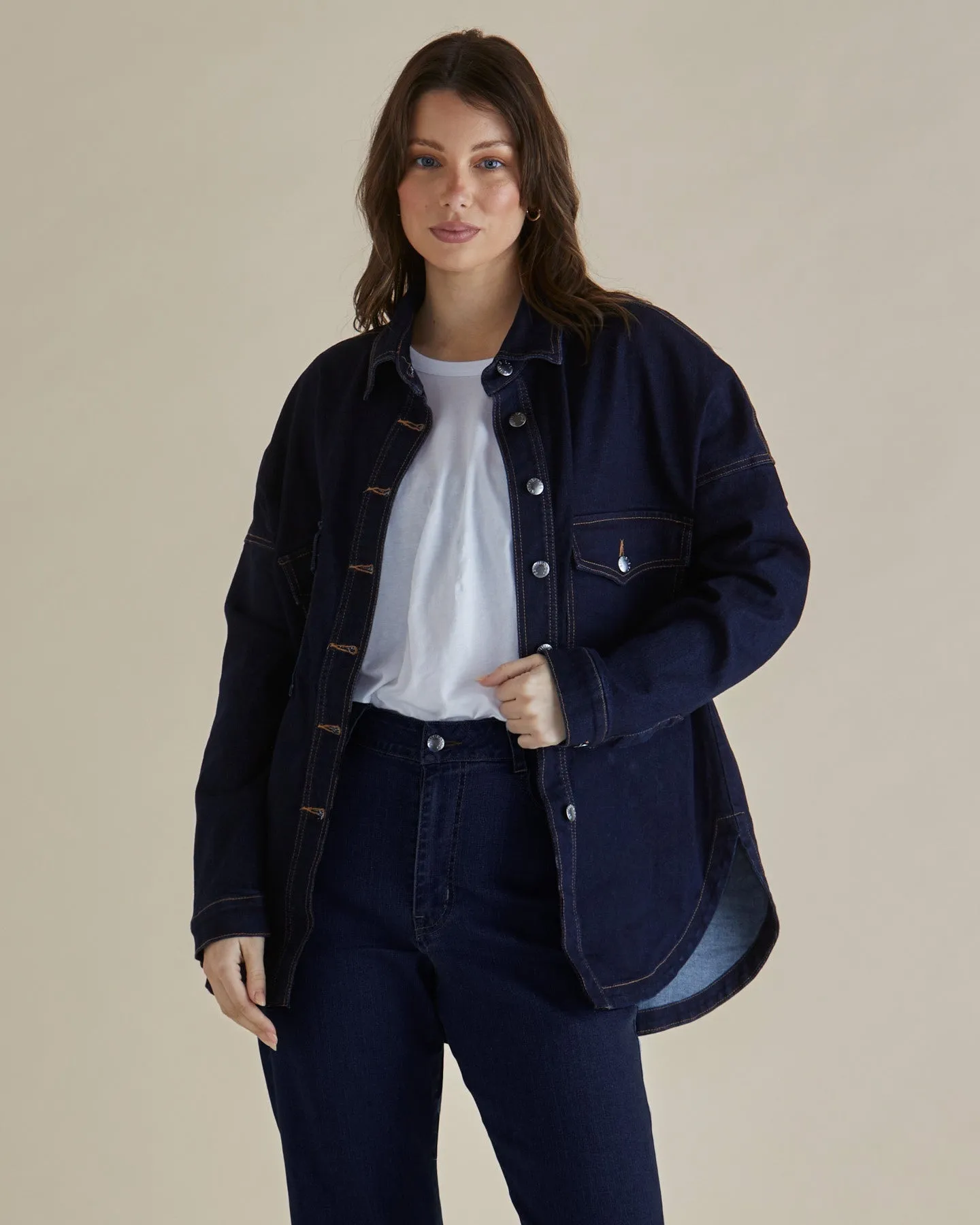 Cherry Denim Shirt - Smoke Ink