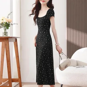 Chic Women's Maxi Slip Dress with Full Floral Print Design