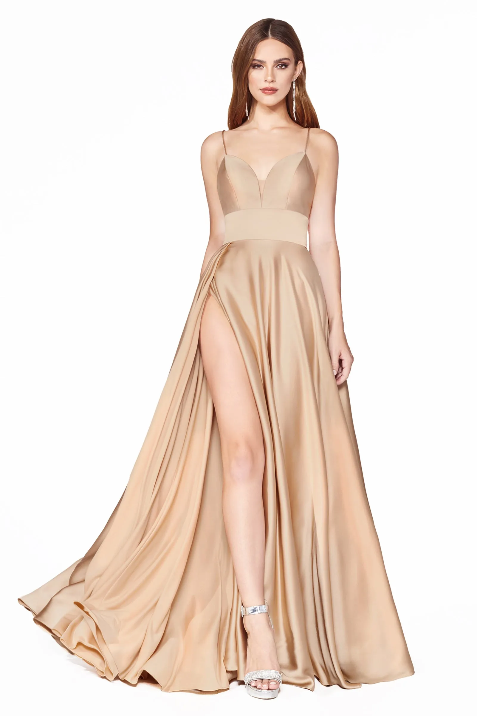 CINDERELLA DIVINE CJ523 A-Line Sweetheart Satin Gown