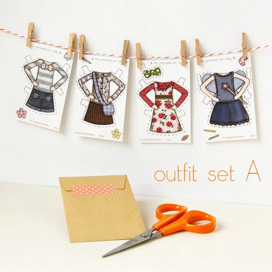 Clara Paper Doll Bedtime Outfits