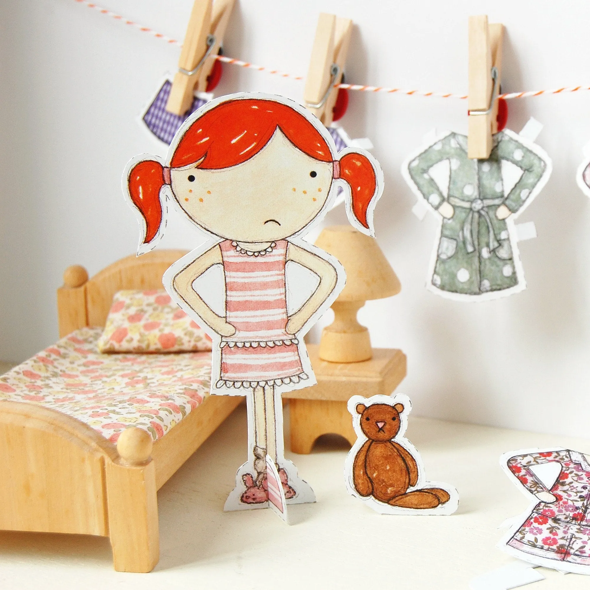Clara Paper Doll Bedtime Outfits