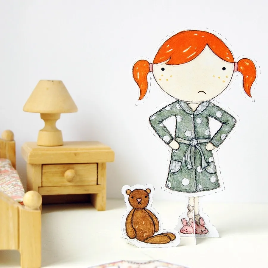 Clara Paper Doll Bedtime Outfits
