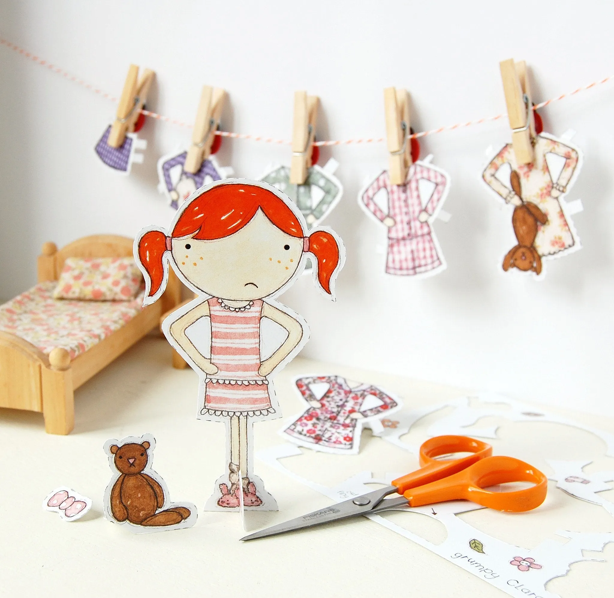 Clara Paper Doll Bedtime Outfits
