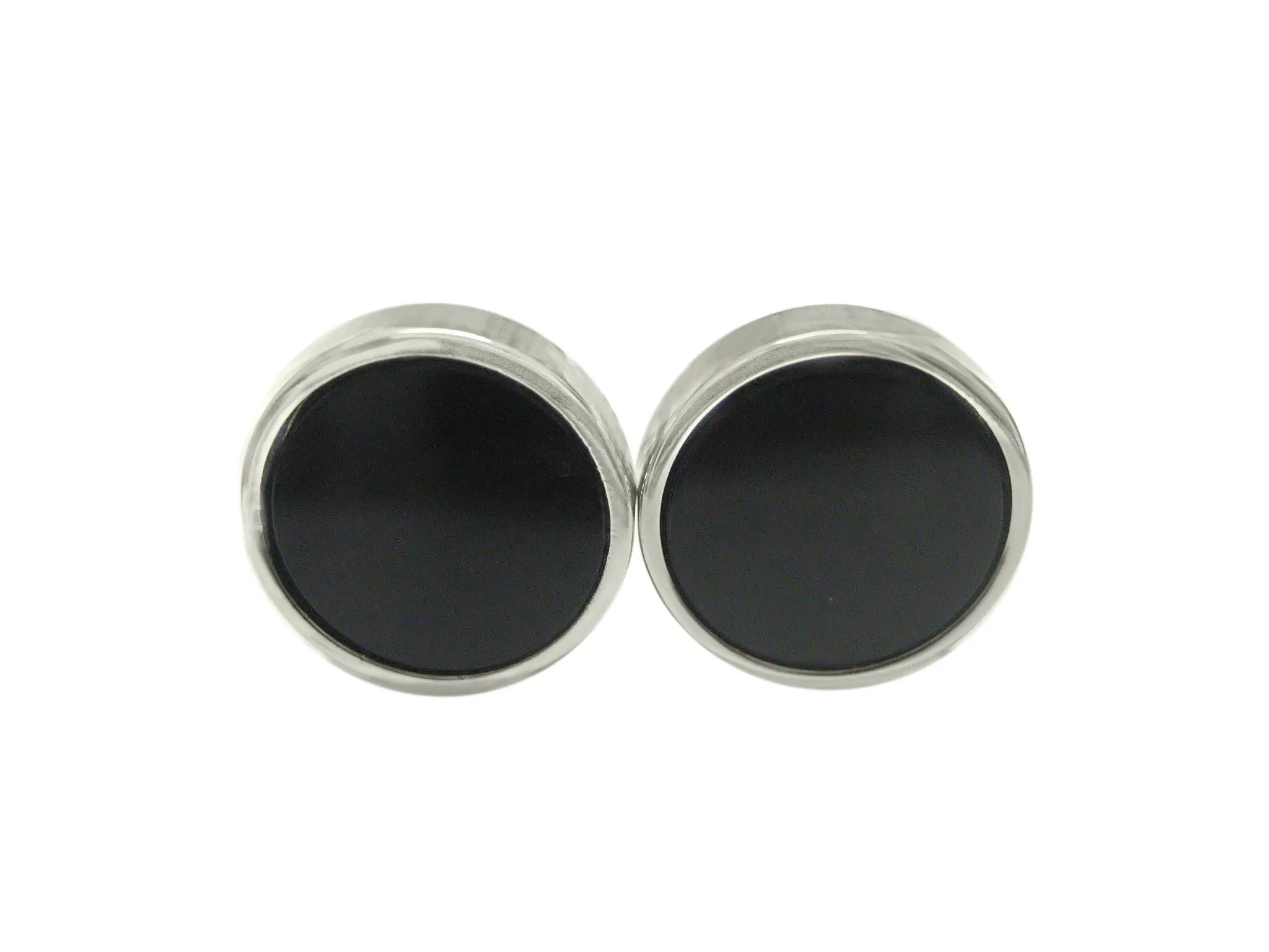 Classic Black Circle Cufflinks