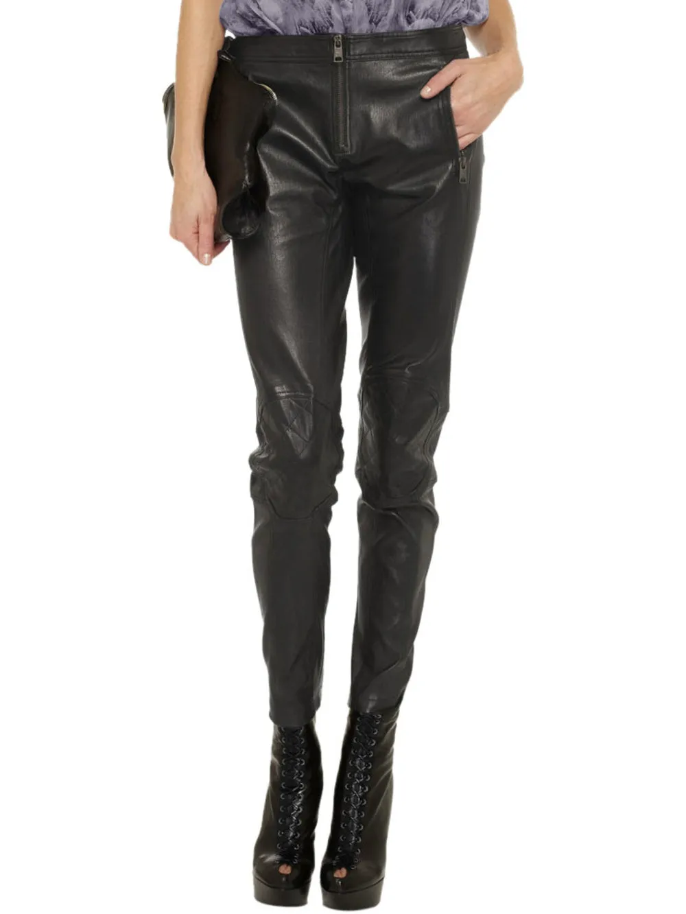 Classy Slim-Fit Leather Pants