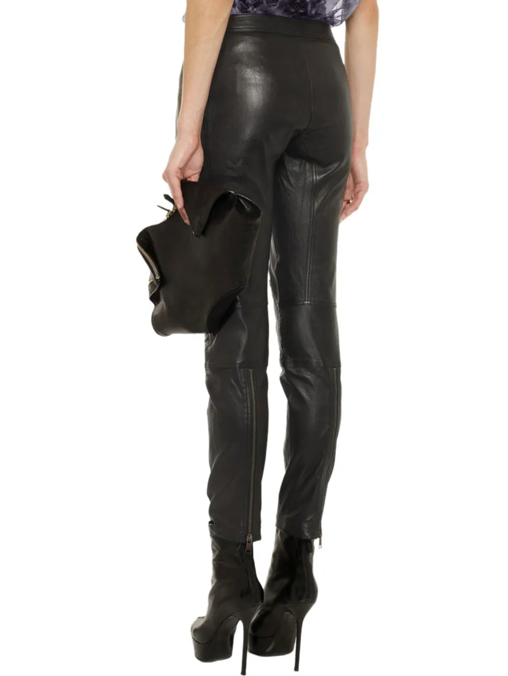 Classy Slim-Fit Leather Pants