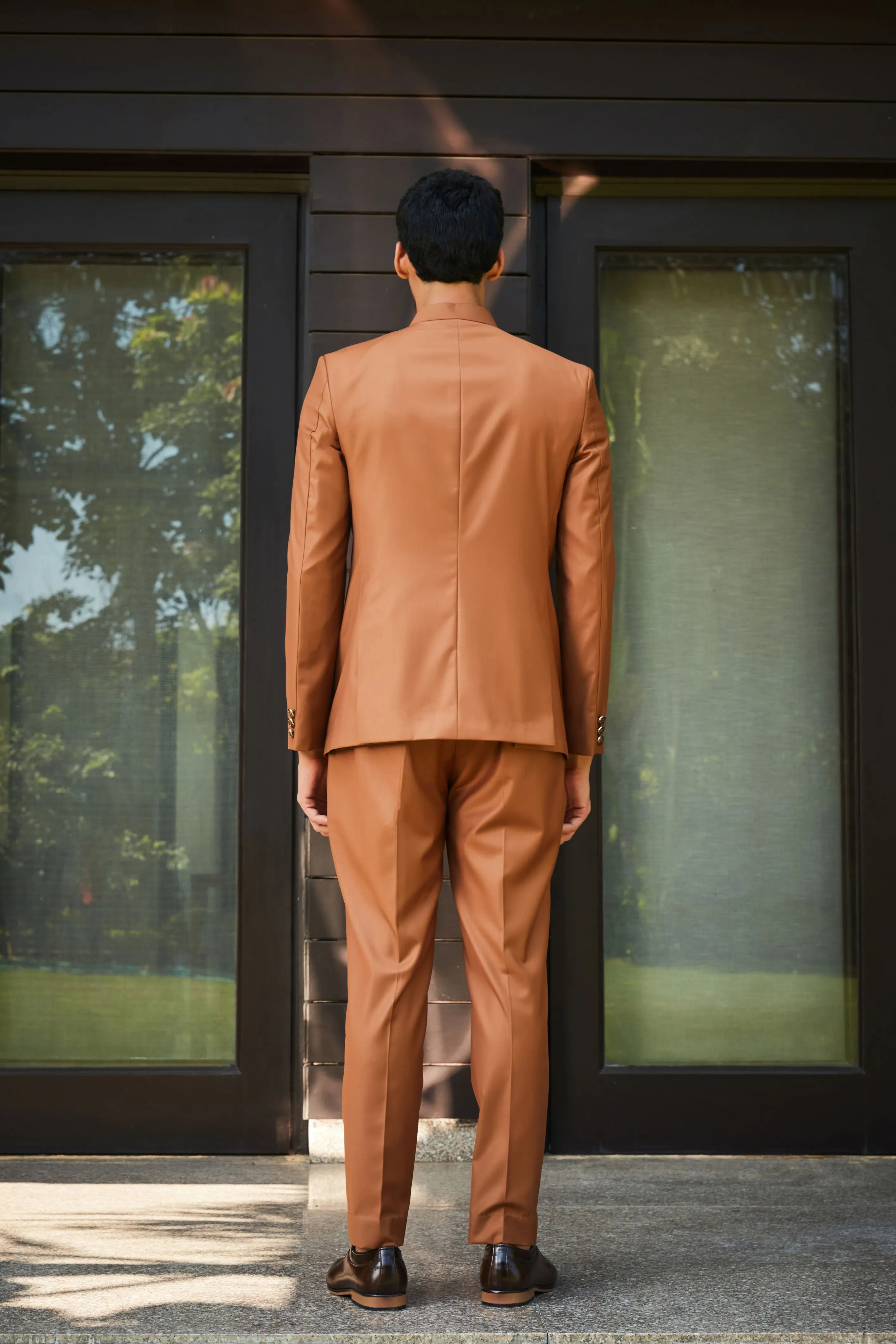 Clinton- Rust Bandhgala set