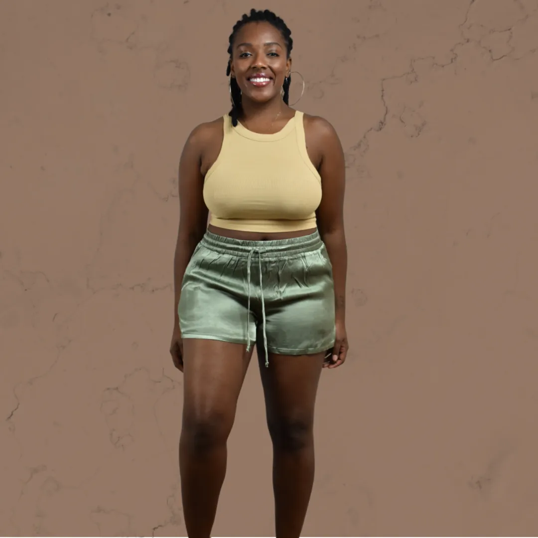 Coffee Off-Sided Ribbed Tank Top