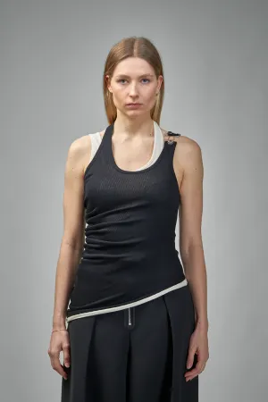 Cotton Ribbed Twisted Double Layer Tank Top