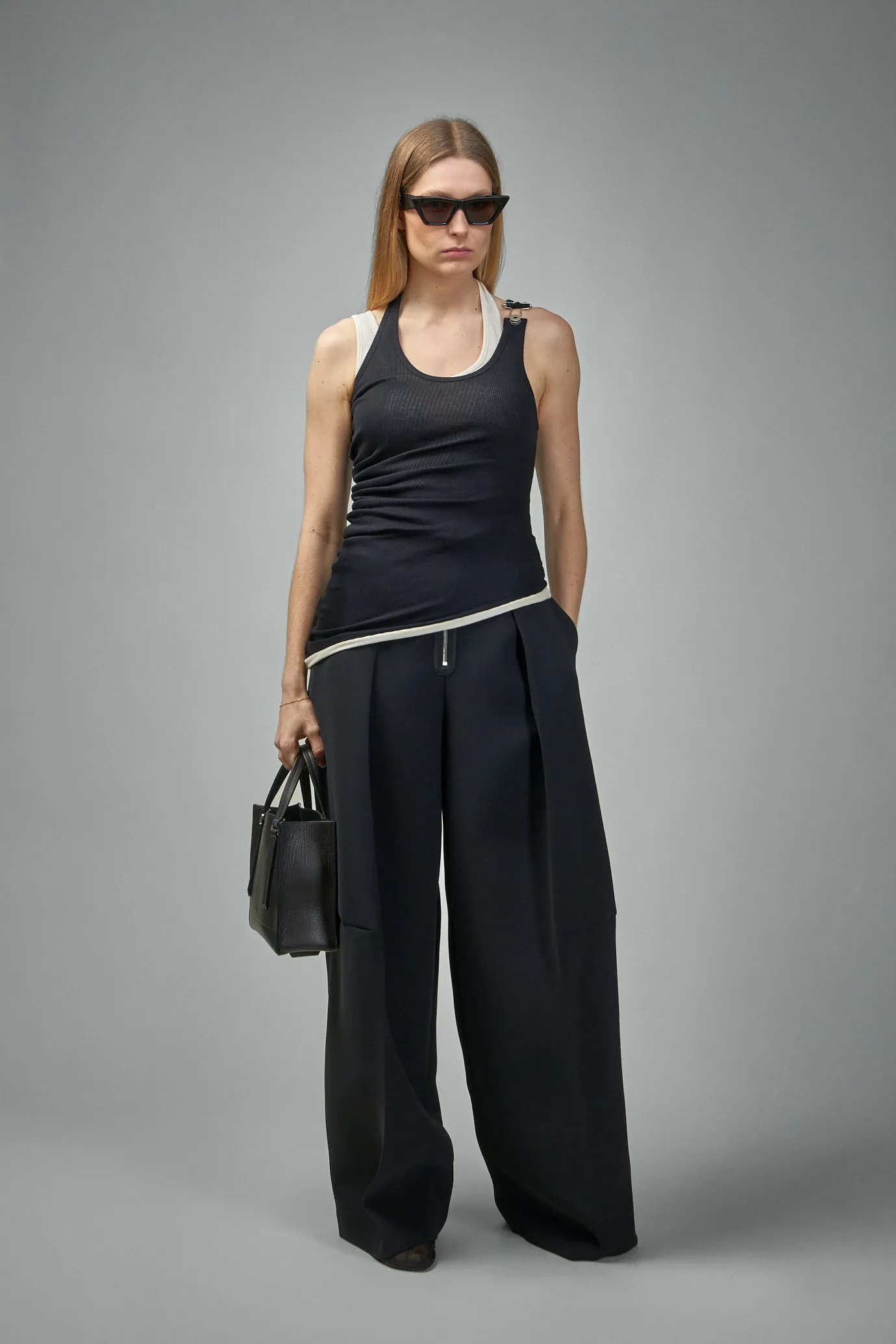 Cotton Ribbed Twisted Double Layer Tank Top