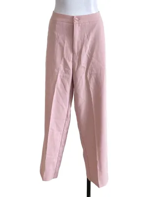 Crepe Pink Textured Formal Pants
