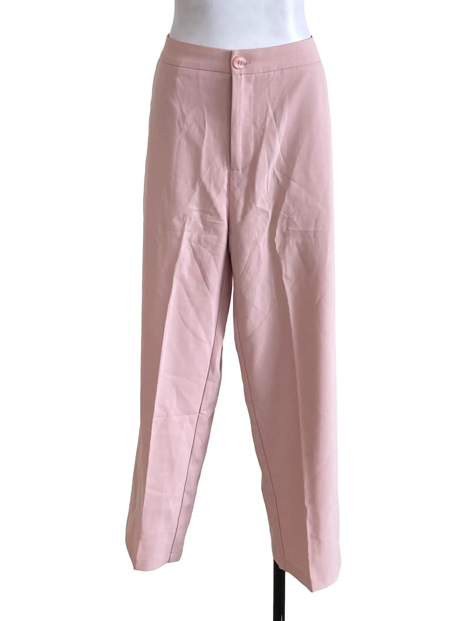 Crepe Pink Textured Formal Pants