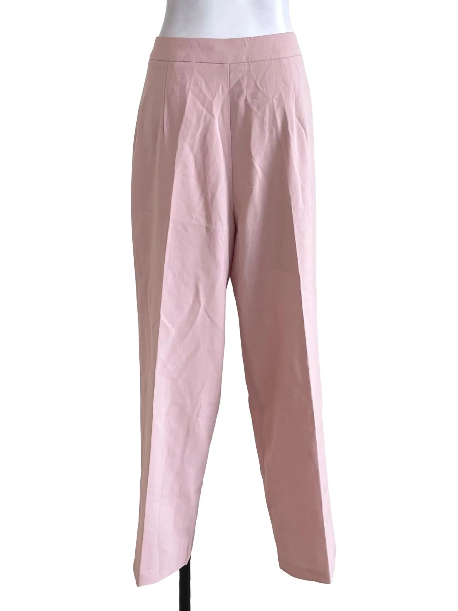 Crepe Pink Textured Formal Pants
