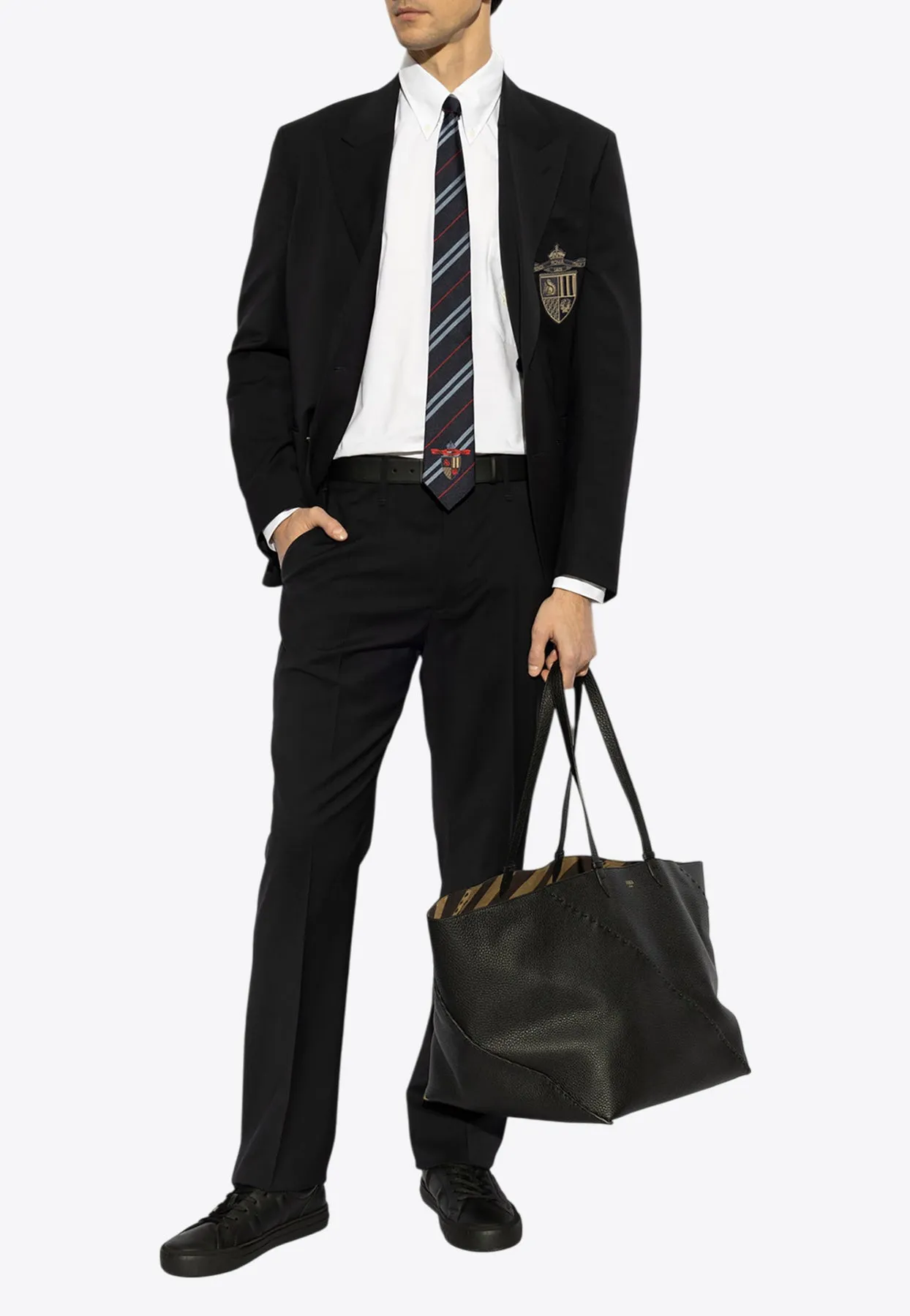 Crest Double-Breasted Wool Blazer