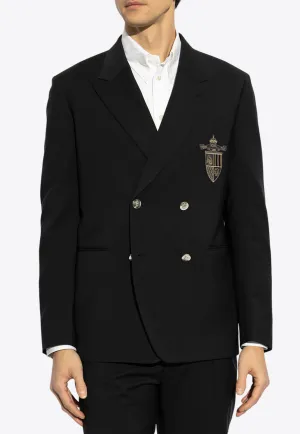 Crest Double-Breasted Wool Blazer