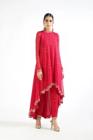 Crimson Red Pant Kurta Set