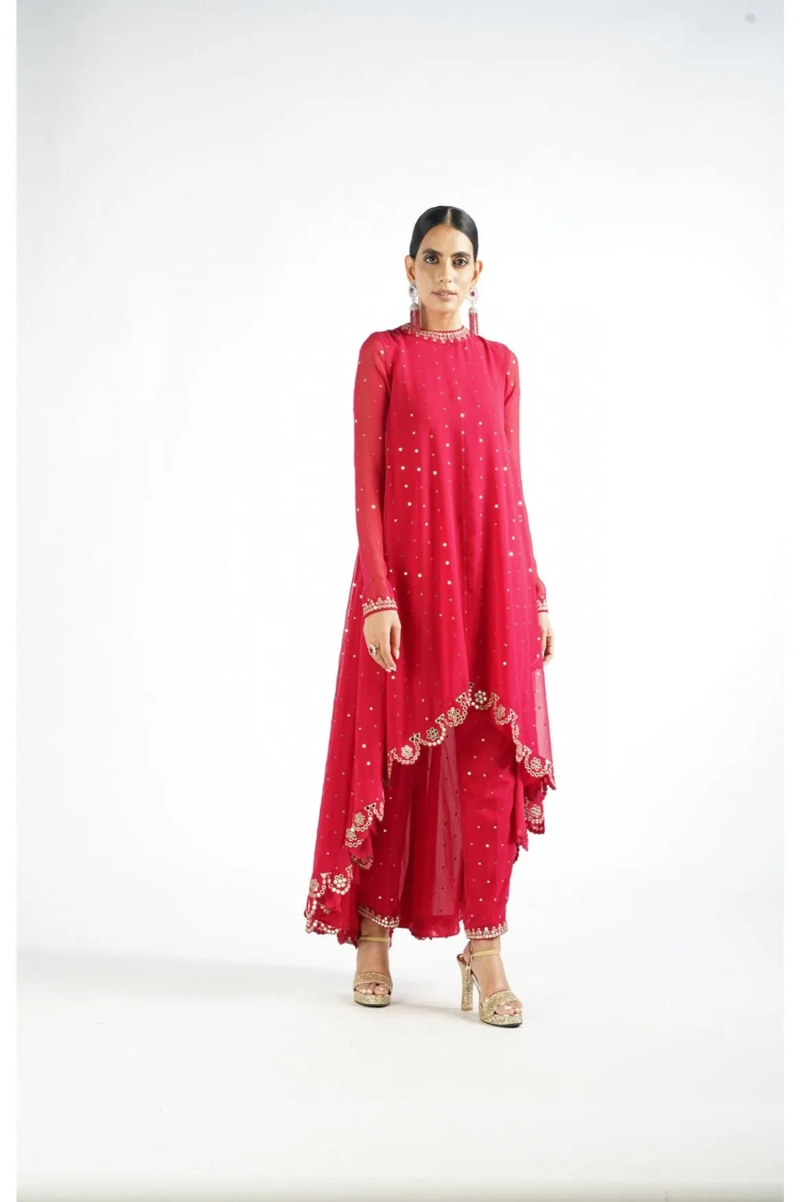 Crimson Red Pant Kurta Set