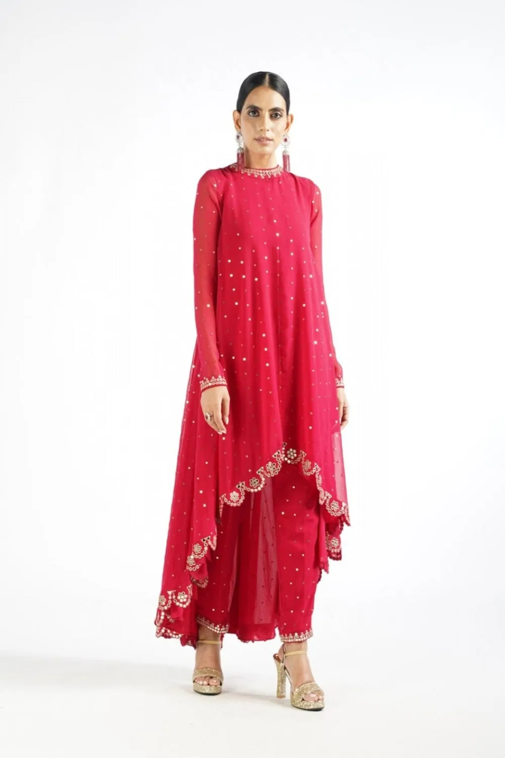 Crimson Red Pant Kurta Set