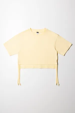 Crop Boxy Side Tie Tee Double Cream