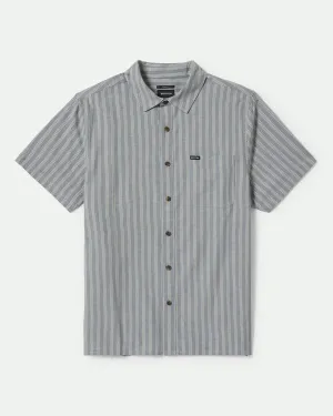 Cru Oxford Stripe S/S Shirt - Basalt Blue / Whitecap Stripe