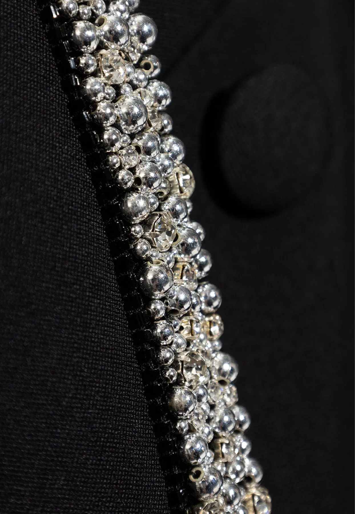 Crystal Embroidered Double-Breasted Blazer
