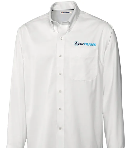 Cutter & Buck White Button Down w/ AccuTRANS Logo