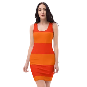 #d2464490 - ALTINO Fitted Dress - Cherry Orange Collection